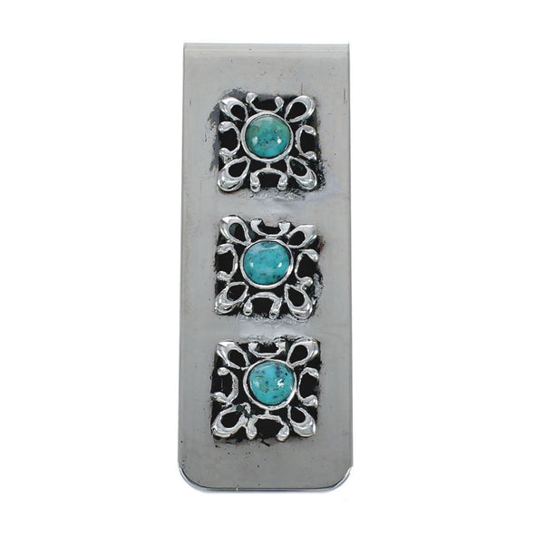Navajo Turquoise Genuine Sterling Silver Money Clip JX127035